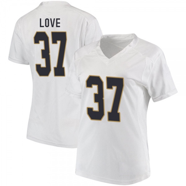 Chase Love Notre Dame Fighting Irish NCAA Women's #37 White Game College Stitched Football Jersey YMA5055WY